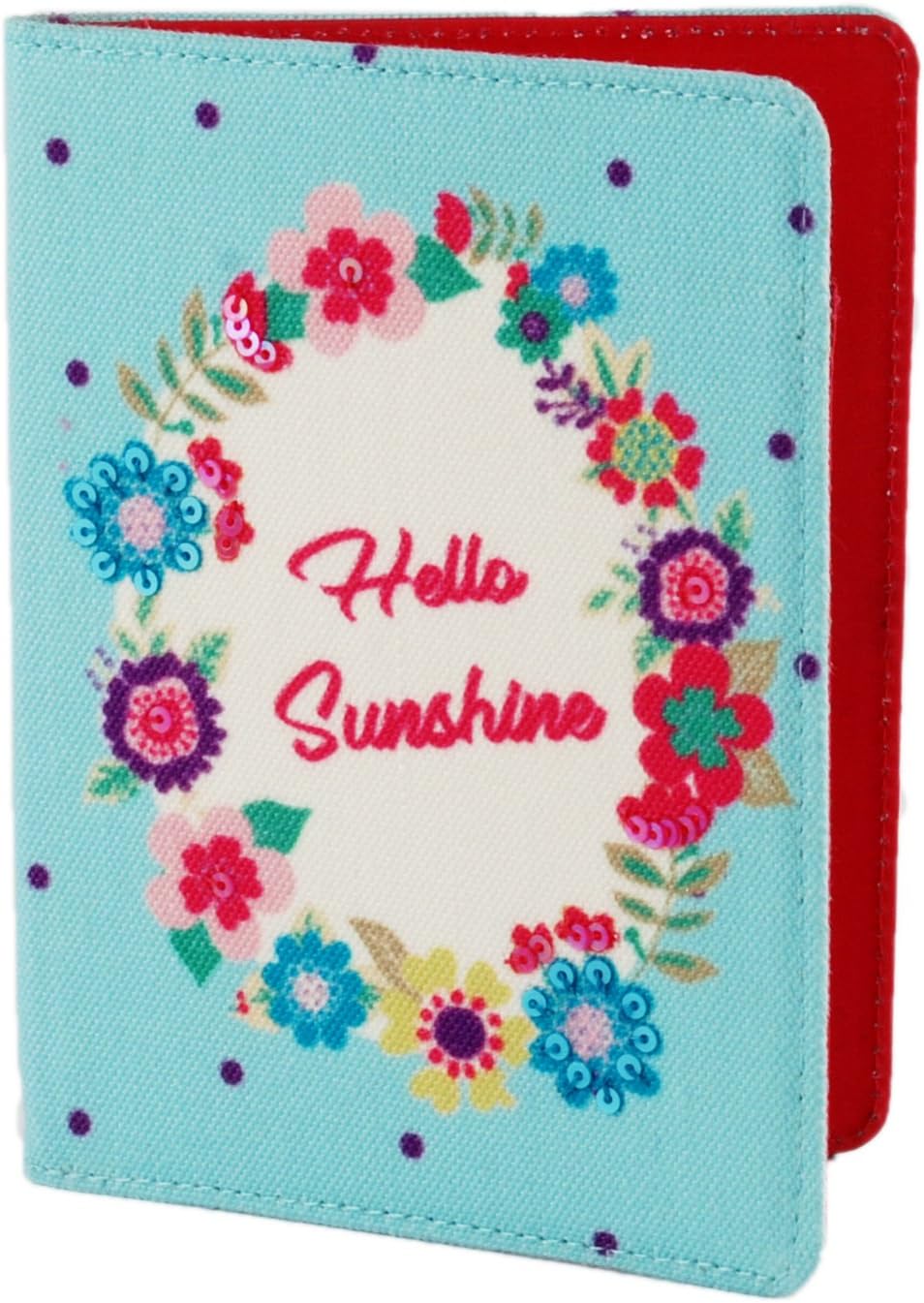 Pinaken Women and Girls Travel Wallet Passport Holder (Hello Sunshine, Canvas)