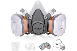AirGearPro M-500 Reusable Respirator Mask with A1P2 Filters | Anti-Gas, Anti-Dust | Gas Mask Ideal for Painting, Woodworking, Construction, Sanding, Spraying, Chemicals, DIY etc