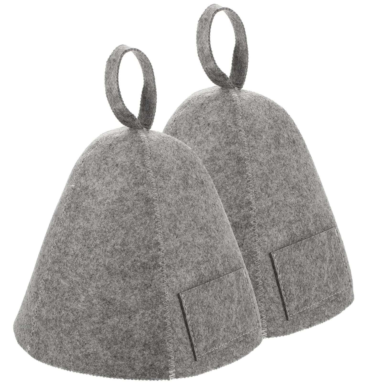 Bucket Hat Men Caps Sauna Headwrap 2pcs Sauna Hat Felt Sauna Cap Russian Banya Hat Breathable Spa Headwear Shower Bath Accessories Unisex for Women Men Grey Sauna Hat Women Sets Wool