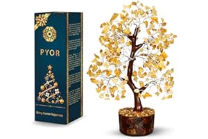 PYOR Yellow Aventurine, Crystal Tree of Life, Money Tree, Crystal Gifts, Home Decor Clearance, Energy Stones and Crystals, Good Luck Decor, Healing Crystals