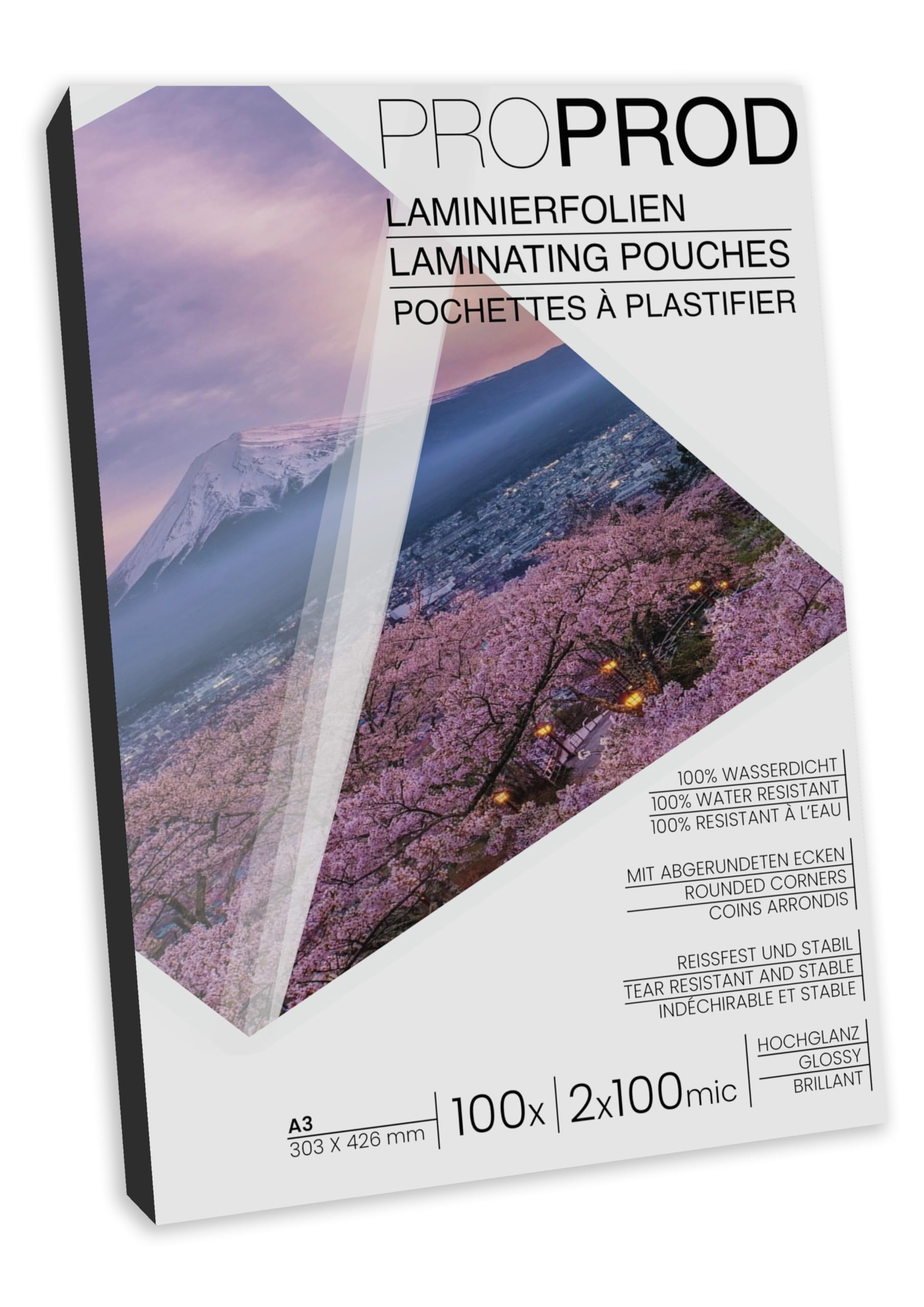 ProProd Premium A3 2x100 Micron (200 μ) Glossy Laminating Pouches (Pack of 100)
