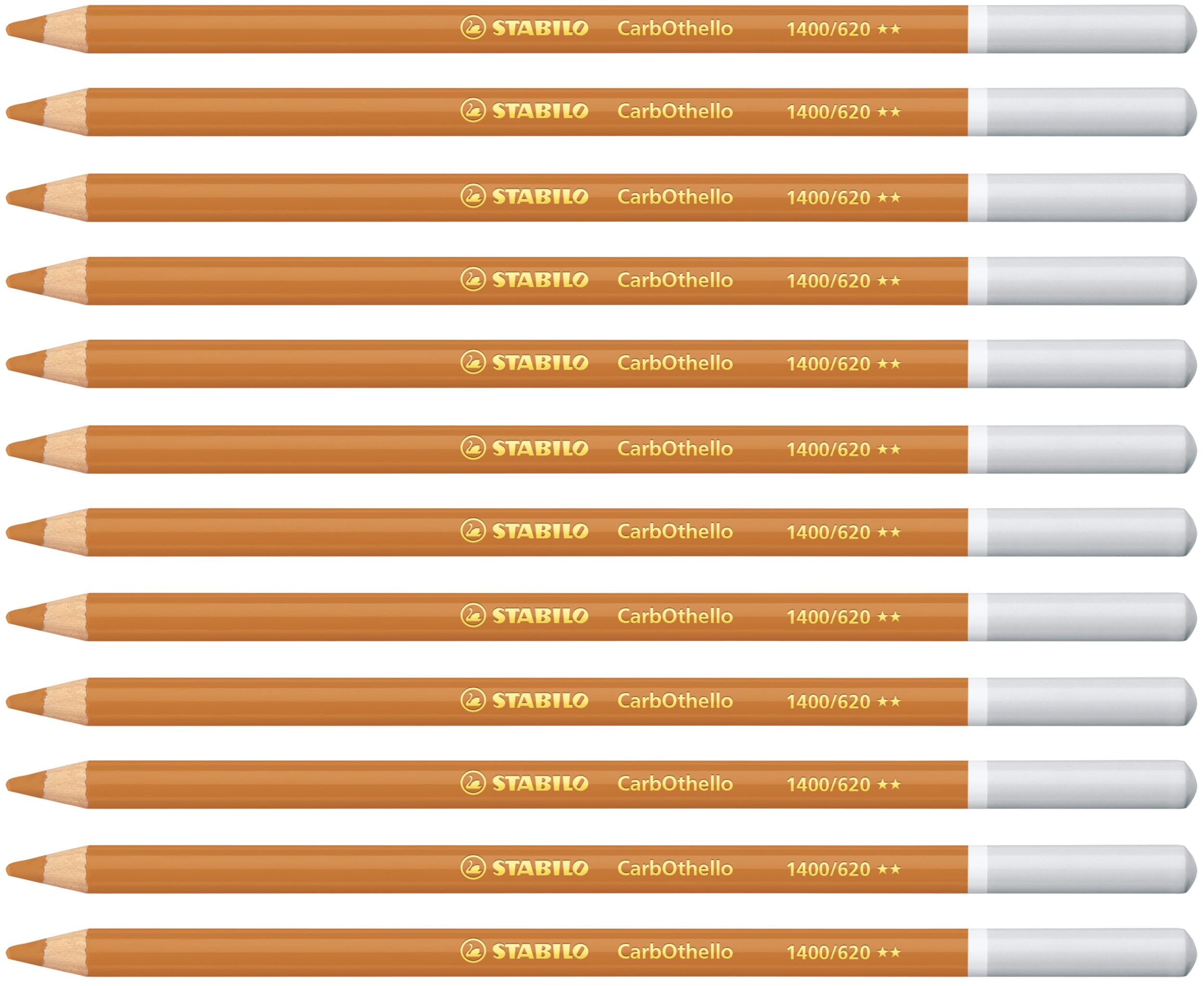 STABILO CarbOthello - Chalk-Pastel Pencil - Pack of 12 - Burnt Ochre