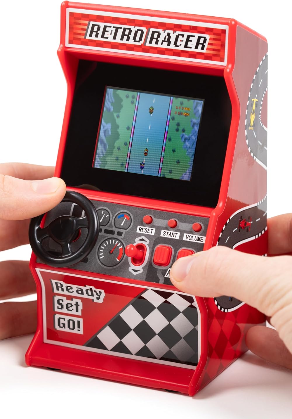 Thumbs Up Mini Arcade Racing Machine Handheld Console 30 Built-in 8-Bit Games