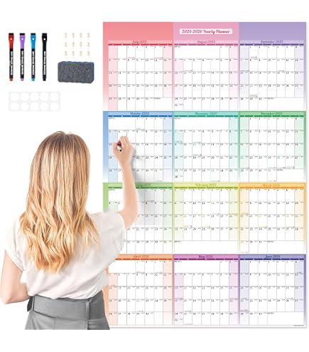 thumbnail image 2 of 2025 Sky Blue Dry And Wet Erasable Wall Calendar 32h X 48w Includes Marker And Eraser- 25H48BN 2 of 13