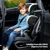 globalkids i-Size High Back Booster Car Seat Group 2/3 ISOFIX 15-36 kg Black view 2