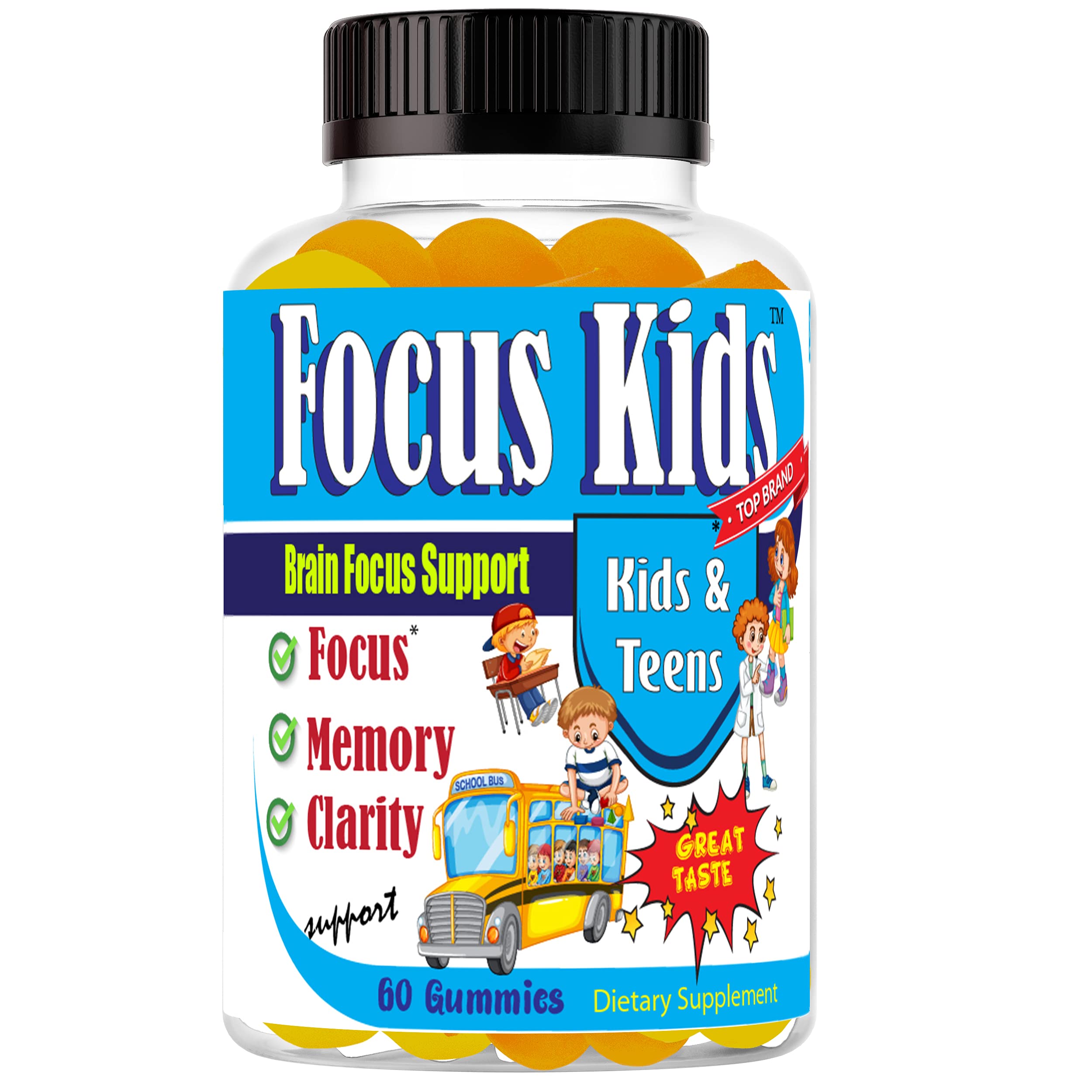 Mua Focus Kids Gummies for Kids Brain Focus Support Chewable Attention ...