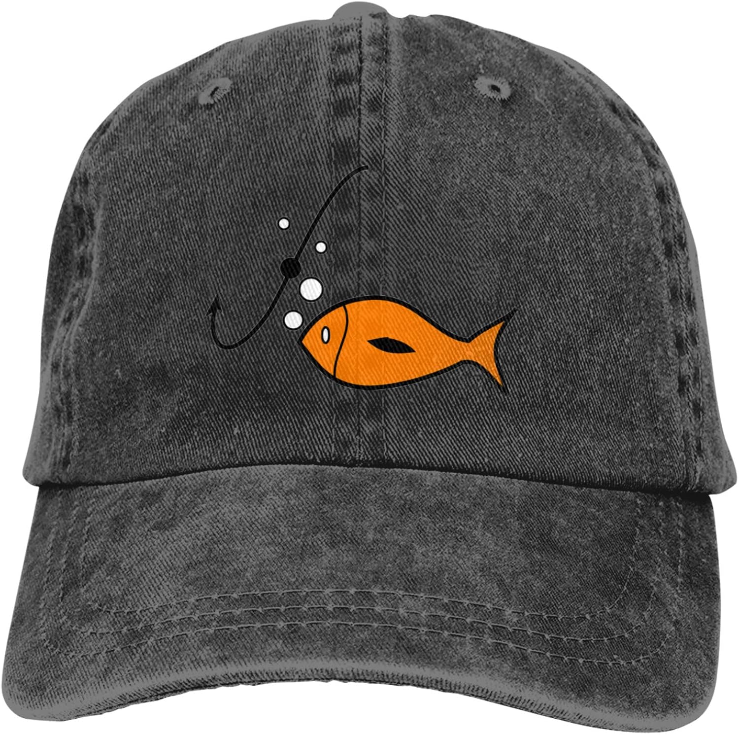 Bass Fishing Hats for Men，100 Cotton Ball Hat Adult Baseball Cap Classic Unisex Cowboy Hat