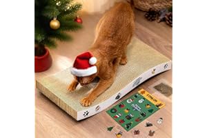 COCHING Cat Scratcher, Durable Scratch Pad, Corrugated Cardboard Scratching Board for Indoor Cats, Heavy Duty, Double-Sided Usability, Recyclable, with Catnip, Medium, 1 Pack