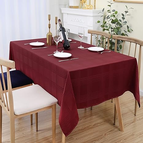 Amazon 長方形 テーブルクロスチェック 汚れ防止防水耐熱チェック長方形 テーブルカバーキッチンダイニングテーブルの装飾 赤 137 X 2cm テーブルクロス オンライン通販