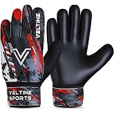 Veltine Sports Soccer Goalie Gloves for Kids Boys Children,Youth &amp; Adult Football Goalkeeper Gloves with Double Wrist Protection and 4mm Latex Anti-Slip Strong Grips Palm
