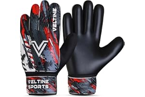 VELTINE SPORTS Veltine Soccer Goalie Gloves for Kids Boys Children, Youth & Adult Football Goalkeeper Gloves with 4mm Latex Anti-Slip Strong Grip Palm Along with Double Wrist Protection
