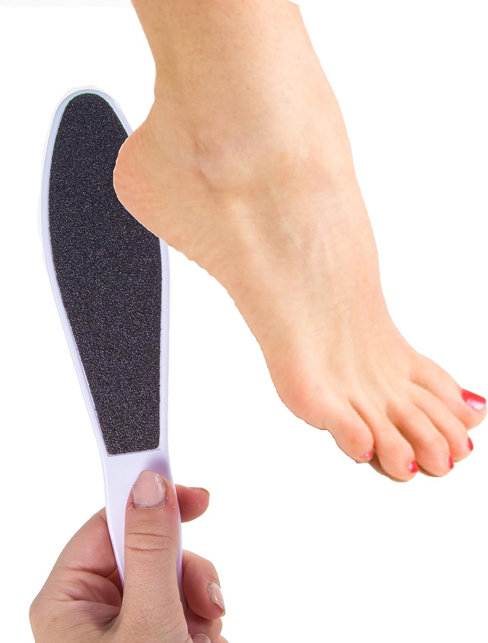 White Hinge Large Double Sided Foot File Emery Board Hard Skin Callus Removal