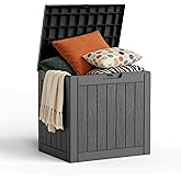 MAIUSCOLI 30 Gallon Outdoor Deck Box, Lockable Waterproof Outdoor Storage Boxes For Garden Tools,Indoor Cushions,Accessories Outside Storage Resin Weatherproof Container(Black)