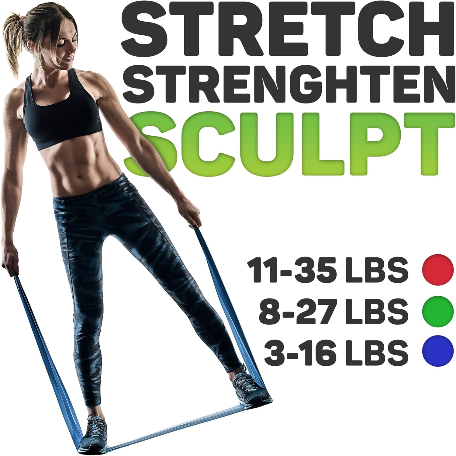 Premium Exercise Bands and Door Anchor | Fitness, Physical Therapy, Pilates Workout, Stretch | 6 Feet Long : Sports & Outdoors