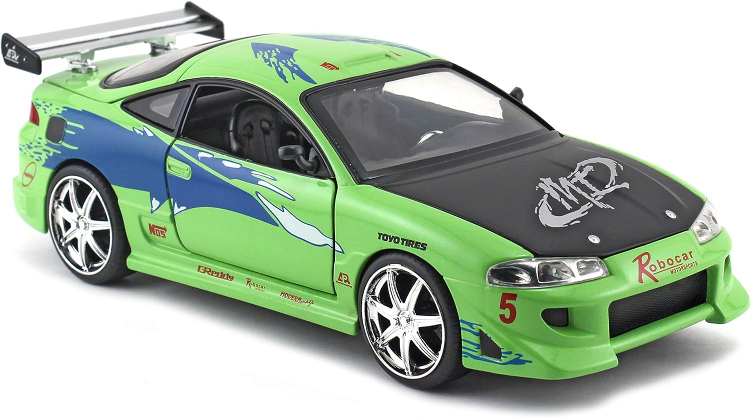 FAST & FURIOUS 1995 MITSUBISHI ECLIPSE 1:24 SCALE DIE-CAST REPLICA CAR, Multi-coloured, 20 cm - Image 4