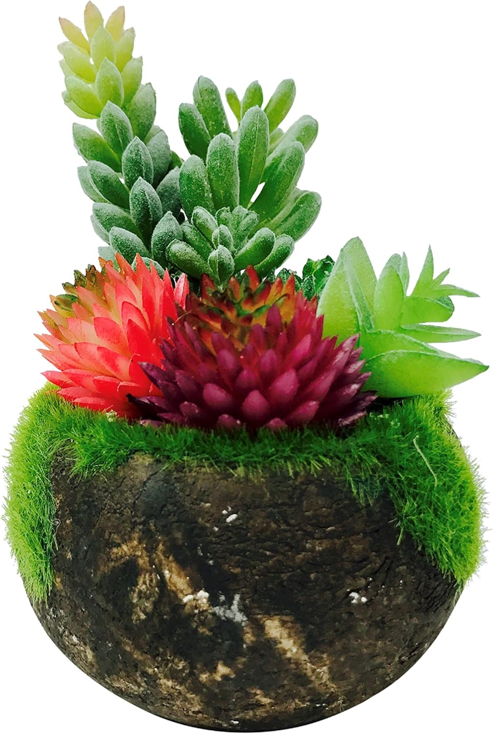 Artificial Potted Plants - Fake Succulent Plants in Rustic Pots for Home Decor Indoor Potted Faux Succulent for Office Desk Potted Artificial Succulents in Flower Arrangement for Wedding Decorations