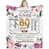 Hcoviv 80th Birthday Gifts Women Blanket 50*60, Happy 80th Birthday Gift Ideas, 80th Birthday Decorations, Gifts for Women Turning 80, Gifts for 80-Year-Old, Best Birthday Present 1945 Throw Blanket
