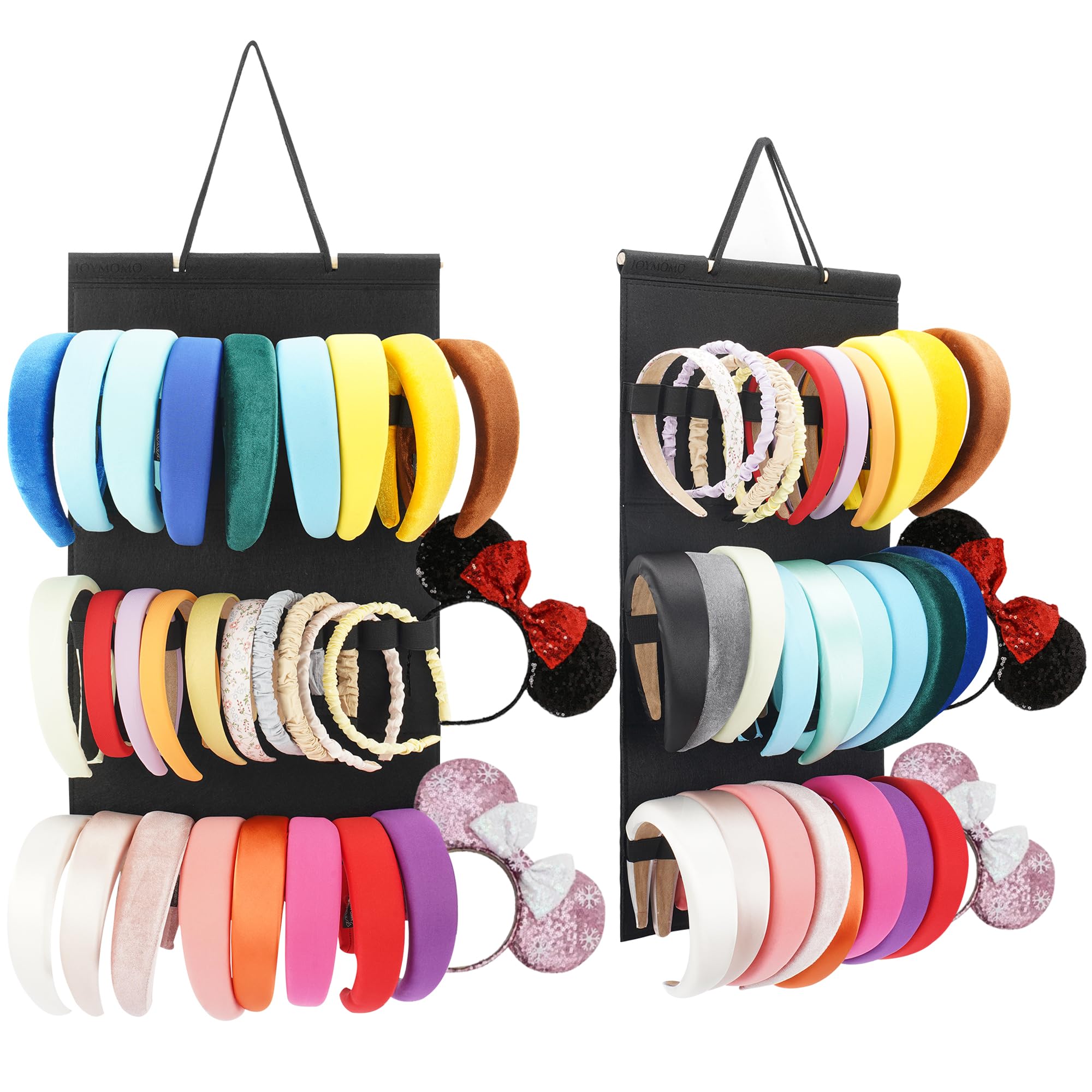 JOYMOMO Hanging Headband Holder For Girls,Felt Headband Organizer Headband Storage Holder Organizer For Headband (Without Accessories) (Black) — image 1