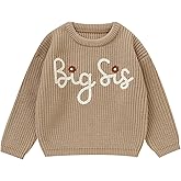 ADXSUN Toddler Girl Big Sister Embroidered Knit Sweater Long Sleeve Pullover Sweatshirt Fall Winter Clothes