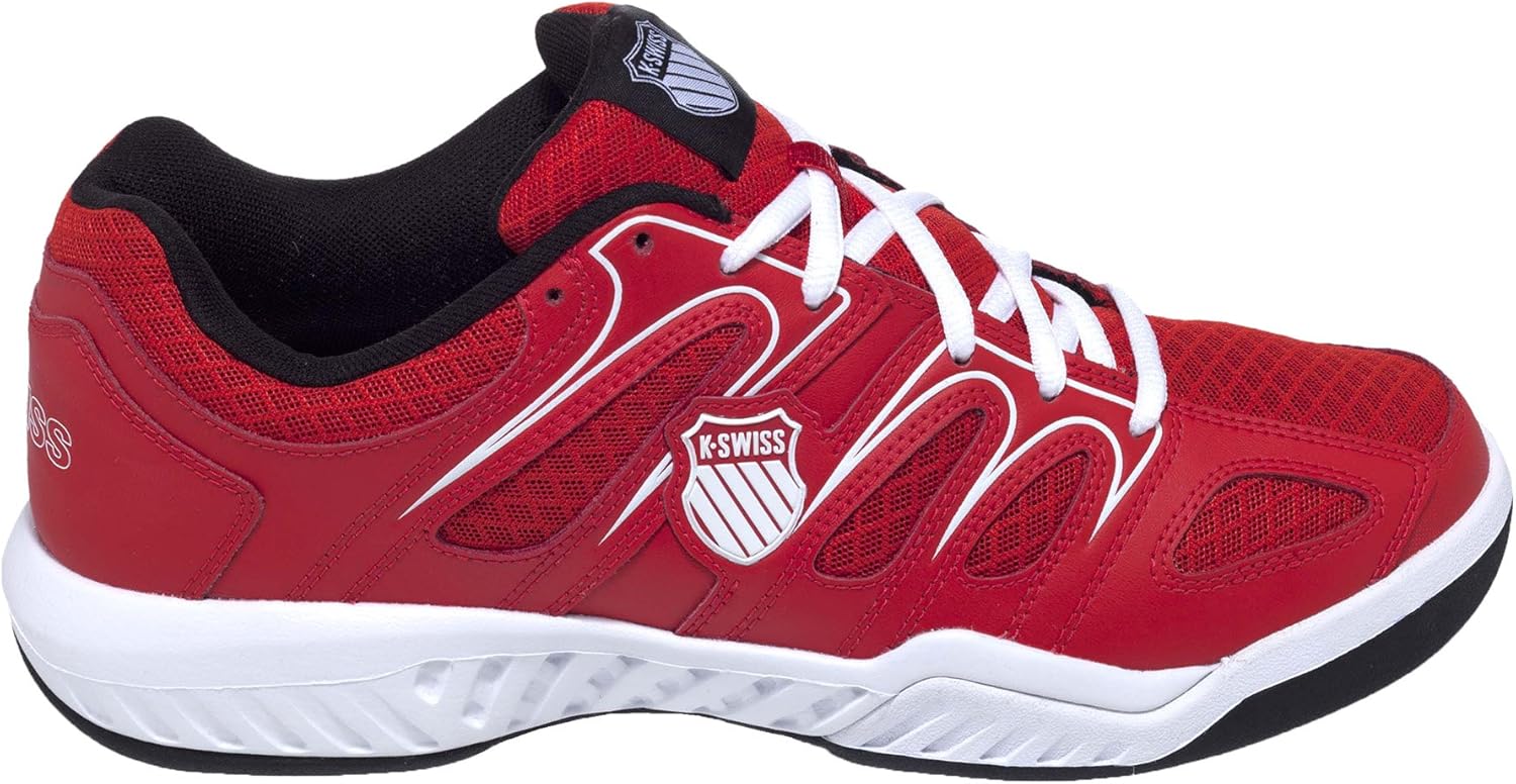 black and red k swiss