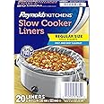 Reynolds Kitchens Slow Cooker Liners, Regular Size, Fits 3-8 Quarts, 20ct | Fits 3-8 Qt Round and Oval Slow Cookers, No-Scrub