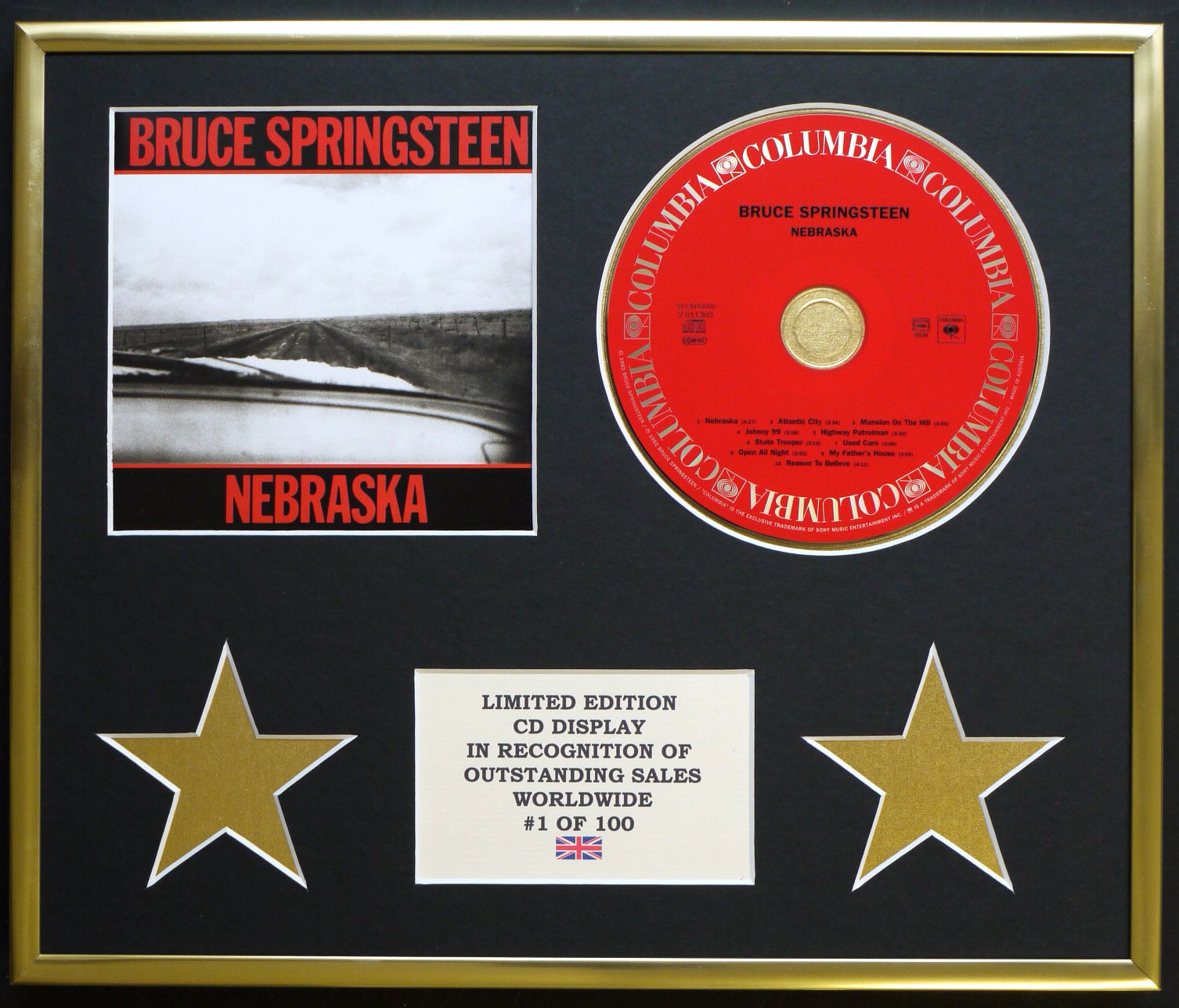 BRUCE SPRINGSTEEN/CD DISPLAY/LIMITED EDITION/COA/NEBRASKA