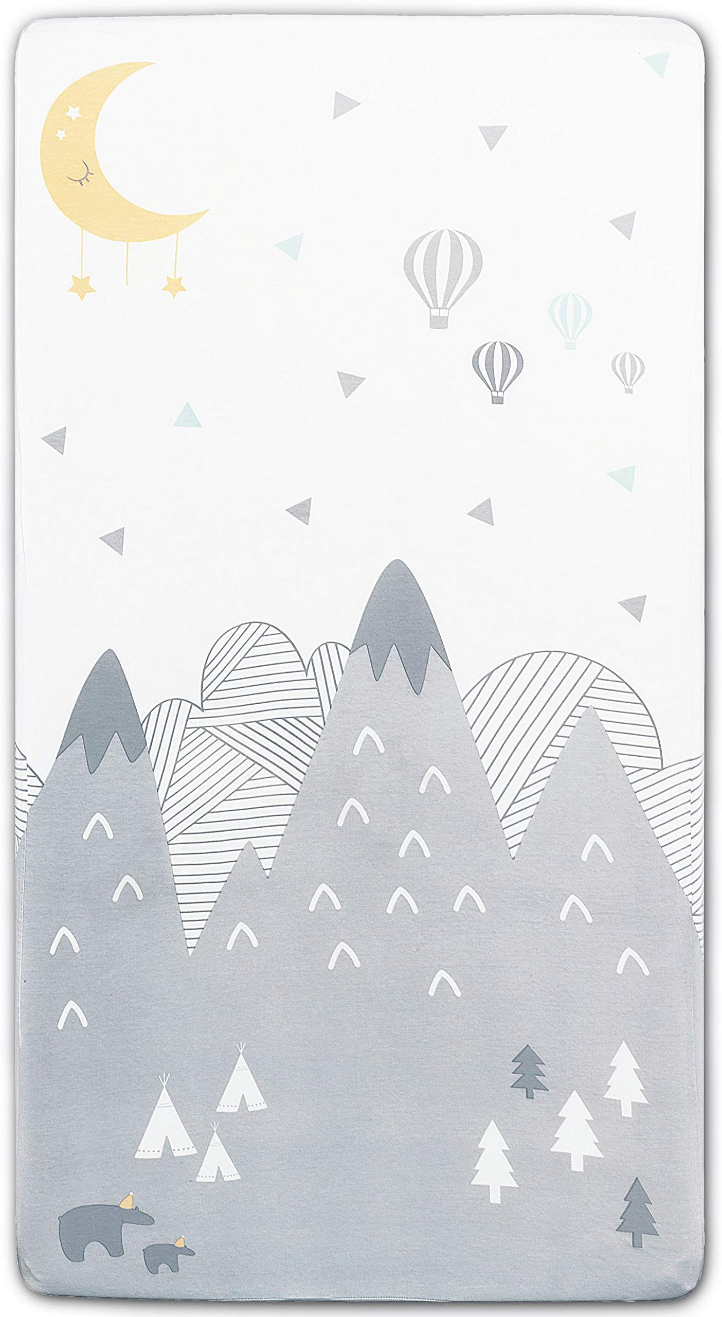 TEALBEE BABY: 100% Organic Cotton Fitted Crib Sheet for Standard Crib Mattress - Softest Hypoallergenic Breathable Cribsheet - Gender Neutral Nursery for Boy or Girl (52 x 28 in - New Seamless Design)