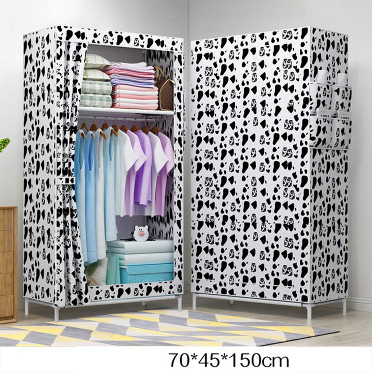 New Single Fabric Canvas Wardrobe Storage Cupboard For Student
