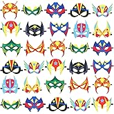 Sosation 36 Pcs Felt Hero Masks DIY Color Your Hero Masks Craft with Ropes Funny Gifts Idea for Birthday Activities Party Favors