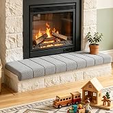 Fireplace Baby Proofing Custom Size Soft Corduroy Bench Cushions for Indoor | piano key stitching, bay window &amp; fireplace hearth cushion for kids &amp; pets, removable washable, stain &amp; scratch resistant