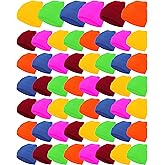 Jecery 48 Pack Kid Winter Beanies Bulk Cold Weather Child Knit Hat Cap for Outdoor School Boy Girl New Year Donations Gift(Bright Colors)