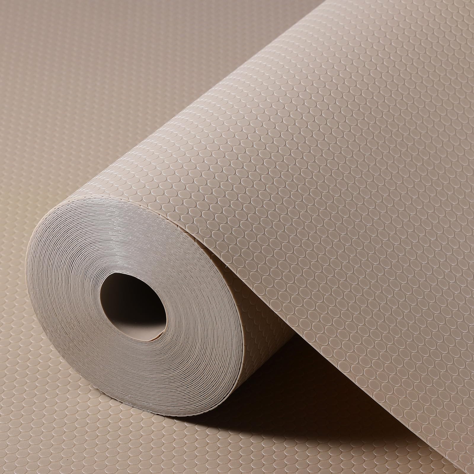 Photo 1 of ***FACTORY SEALED***Beige Shelf Liners for Kitchen Cabinets Non Adhesive Drawer Liner for Bathroom Waterproof Refrigerator Liners for Shelves Fridge Plastic Mats Cabinet Cupboard Liner 11.8 x 59 Inches