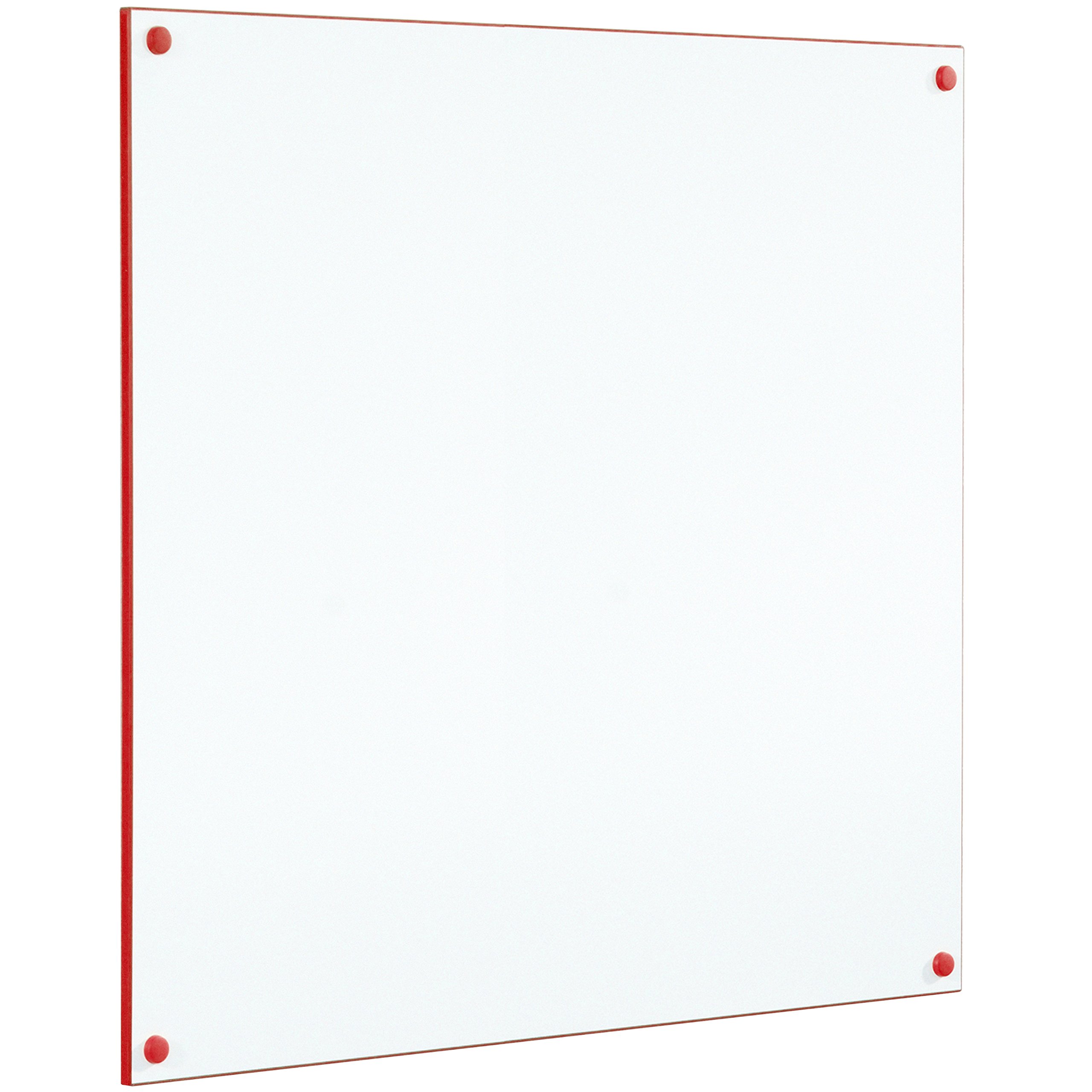 Metroplan Write-on Coloured Edge whiteboard - 600mm x 900mm - Red