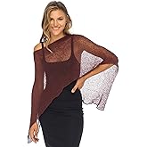 Back From Bali Womens Sheer Poncho Shrug Bolero, Lightweight Summer Shrug Pullover Sweater