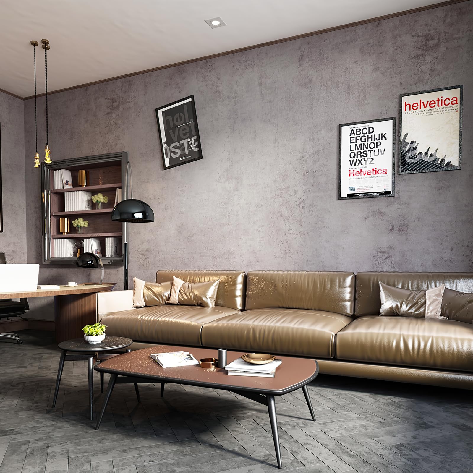 TOTIO EUR-KY83-08-15(40-9) Industrial Style Metal Wallpaper