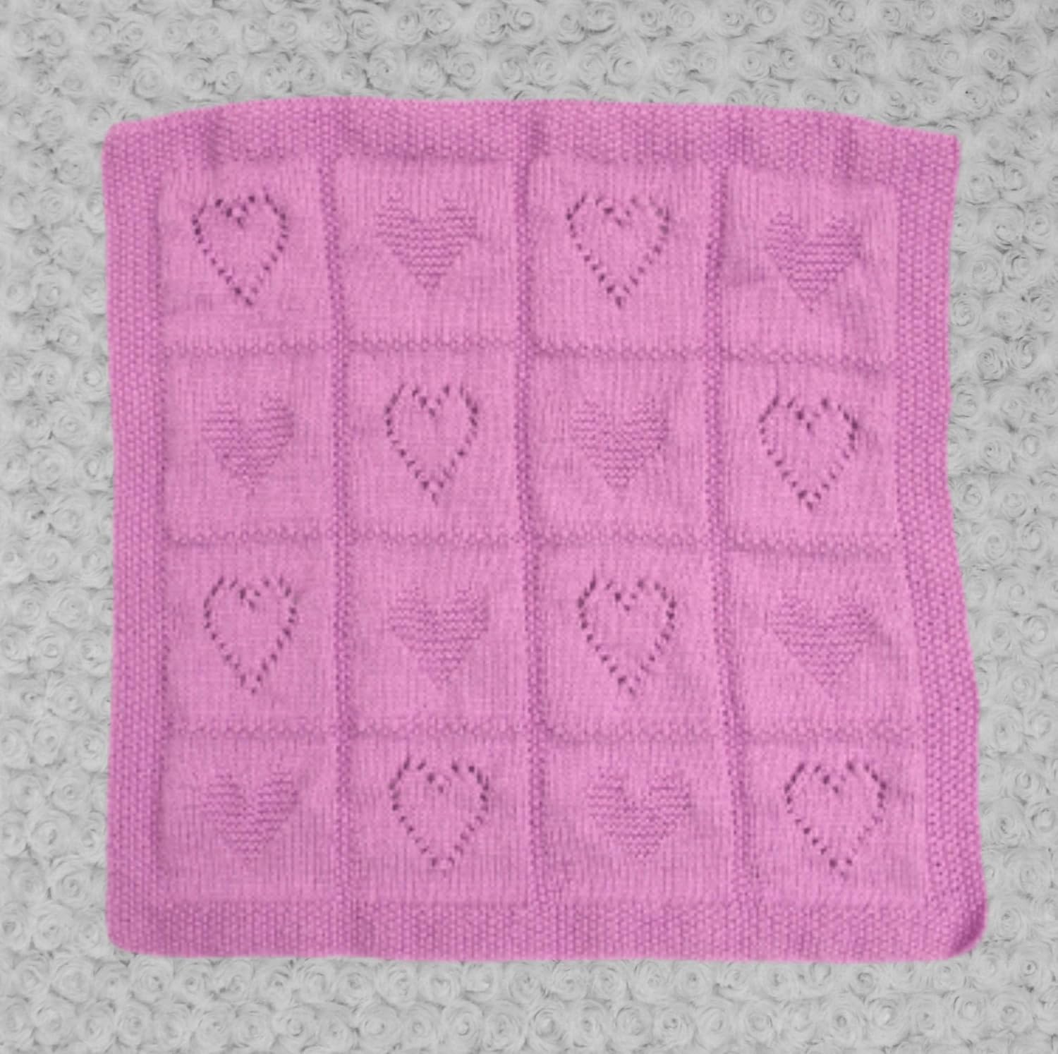Knitting Pattern for Babies Heart Blanket 2 Heart Designs in Squares,Baby Afghan Blanket Pattern, Baby Knitting Pattern - Image 5