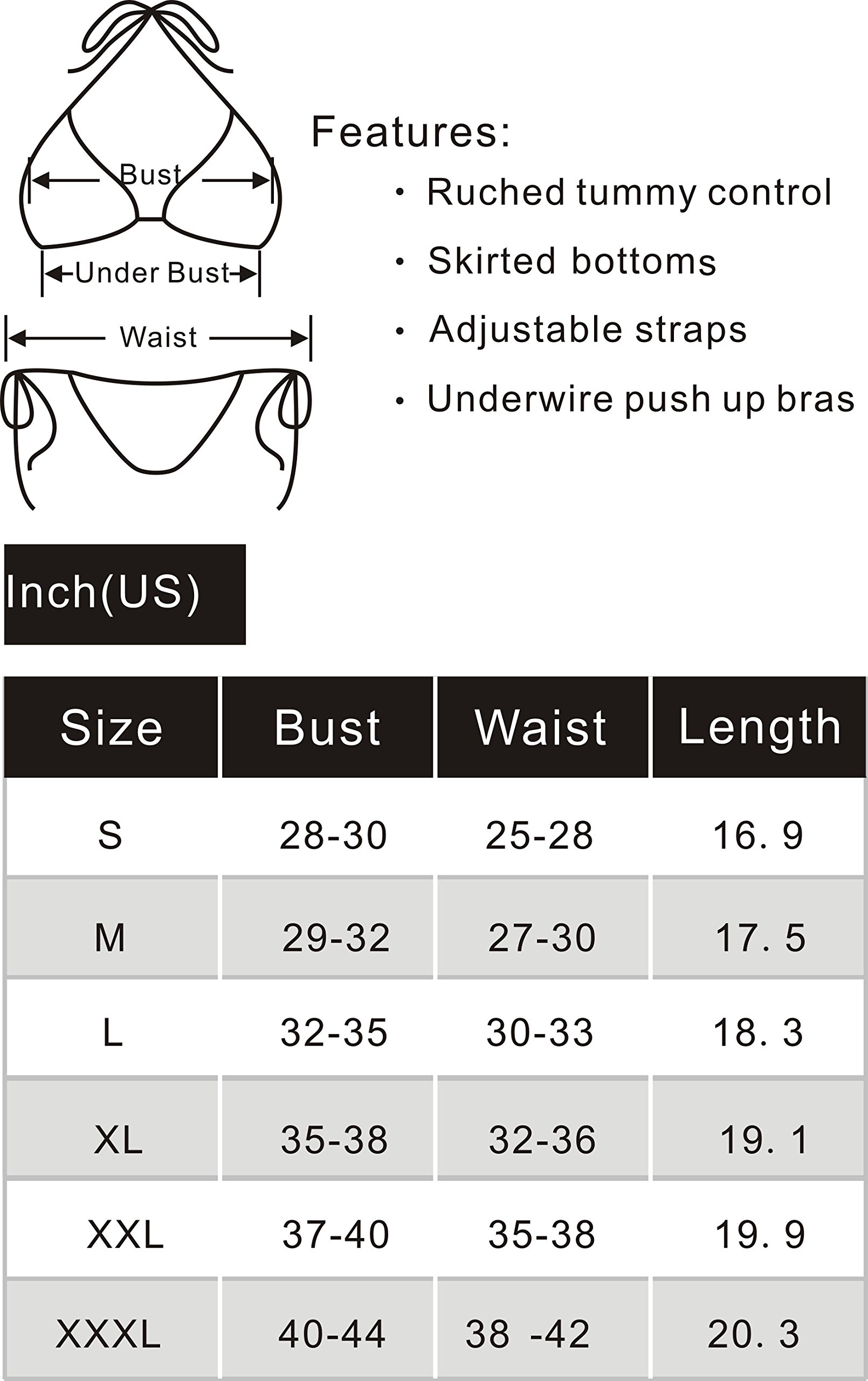 Sportshe Women Sport Push up Tankini Swimsuit Pantyskirt Swimwear Two Pieces Bathing Suit S-XXXL