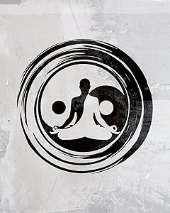 Yin Yang Meditation - Wall Decor Art Print on a light gray background - 8x10 unframed meditation-themed print - great gift for relatives and friends