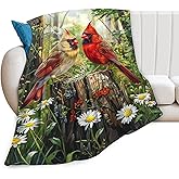 Cardinal Bird Throw - Soft, Warm & Cozy Fleece Blanket for Couch, Sofa, Bed - 50"x40" - Perfect for Girls, Boys, Women, Men, Kids & Adults