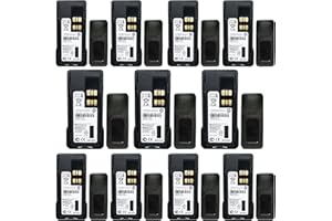 Teseko 10-Pack 3000mAh PMNN4409 PMNN4409AR PMNN4491BR PMNN4491 PMNN4493A 7.4V Li-ion Two-Way Radio High-Capacity Battery Replacement for Motorola XPR3300 XPR3500 DP4400 XPR7350 XPR7550+Belt Clip