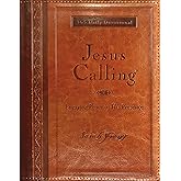 Jesus Calling, Large Text Brown Leathersoft, with Full Scriptures: Enjoying Peace in His Presence (A 365-Day Devotional)