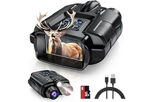 Diyimin Night Vision Goggles, 4K Night Vision Binoculars for Adults, 2000FT Infrared Night Vision Binoculars with Tactical Light, 8X Digital Zoom, 3'' HD Scree, 32GB TF Card 5000mAh