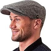 Biddy Murphy, Men's Genuine Irish Newsboy Driving Cap, 100% Wool Tweed Made in Ireland Co. Kerry