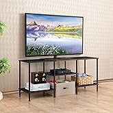 50 Inch TV Stands for Living Room Black Entertainment Center with Storage for 50 43 40 32 Inch TV Console Table for Bedroom O