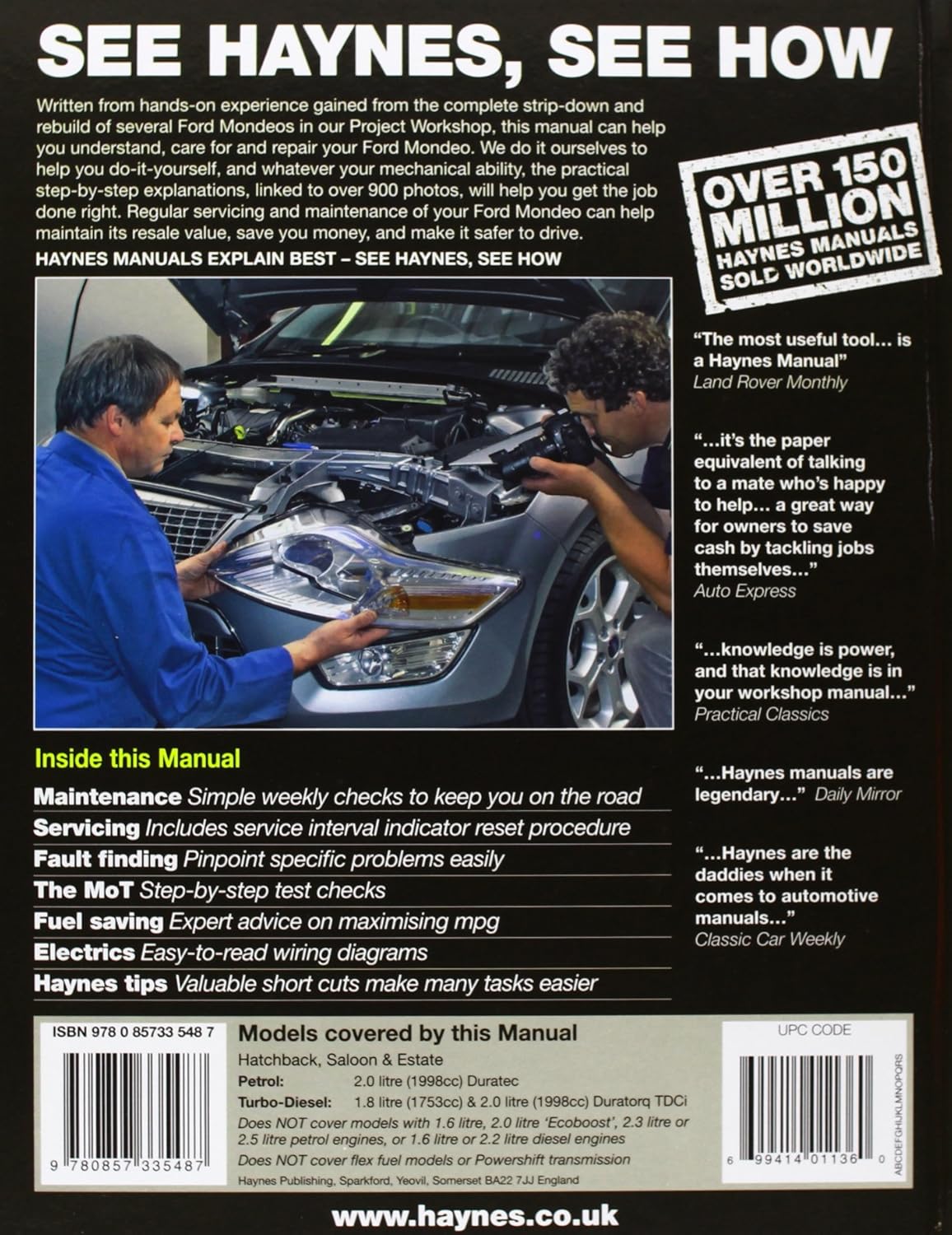 Ford Mondeo Petrol & Diesel Service and Repair Manual: 2007-2012 (Haynes  Service and Repair Manuals): John S. Mead: Amazon.co.uk: Car & Motorbike