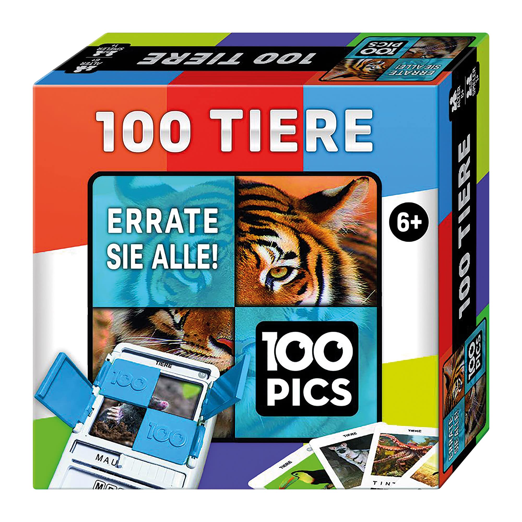 100 PICS 20208045 Animal Quiz Game, Educational Game for the Whole Family, Brainteaser, Travel Game for Adults and Children from 6 Years