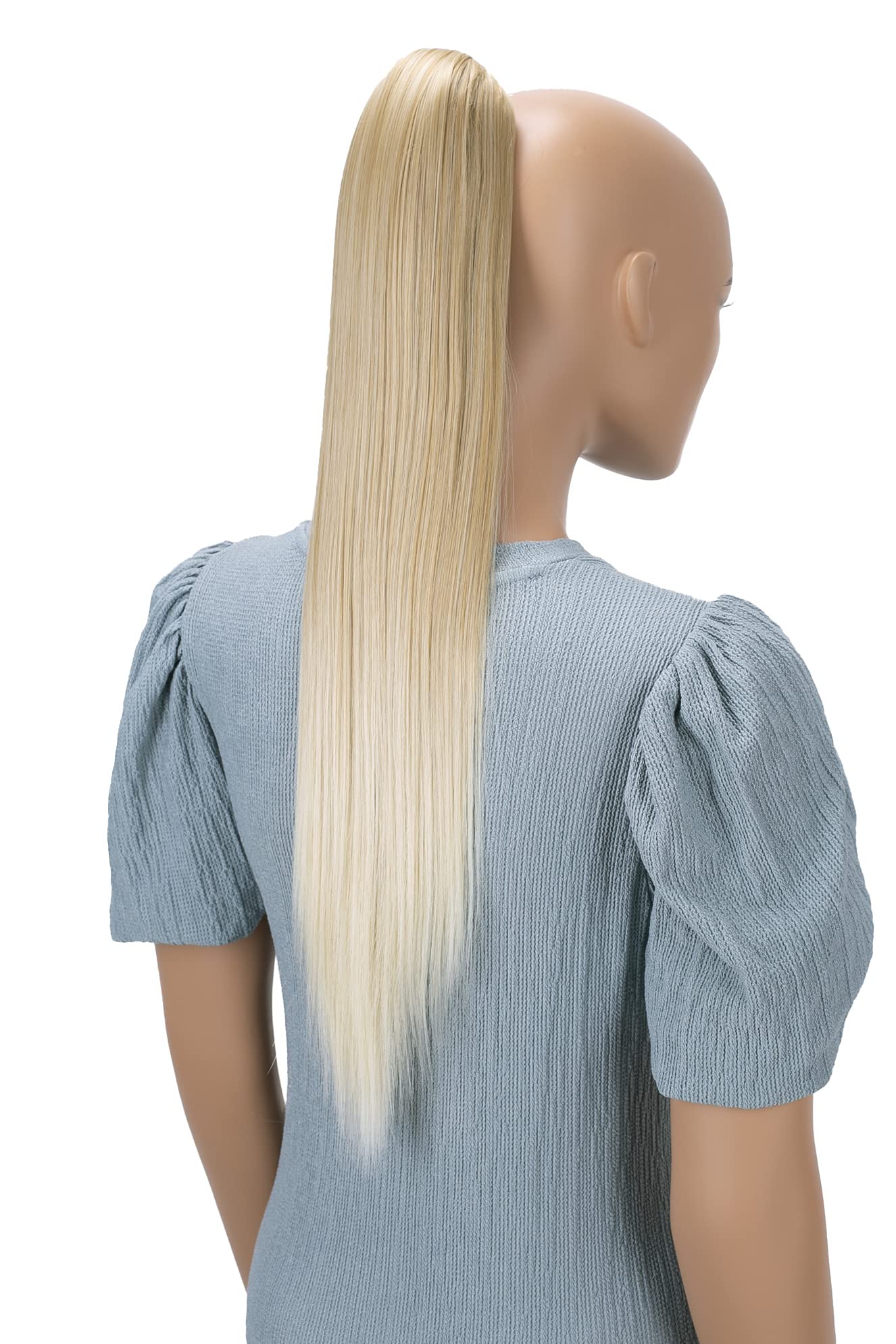 CAISHA 24" Hairpiece Ponytail Clip On Extension Long Hair Straight Light Blonde Mix H613 — image 1