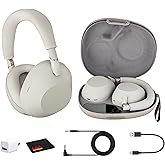 Sony WH-1000XM6 Wireless Noise Canceling Headphones (Silver) Foldable Over-Ear Bluetooth Headset | Hi-Res Audio, 30-Hour Battery, LDAC, Multipoint with USB Wall Adapter and Microfiber Cleaning Cloth