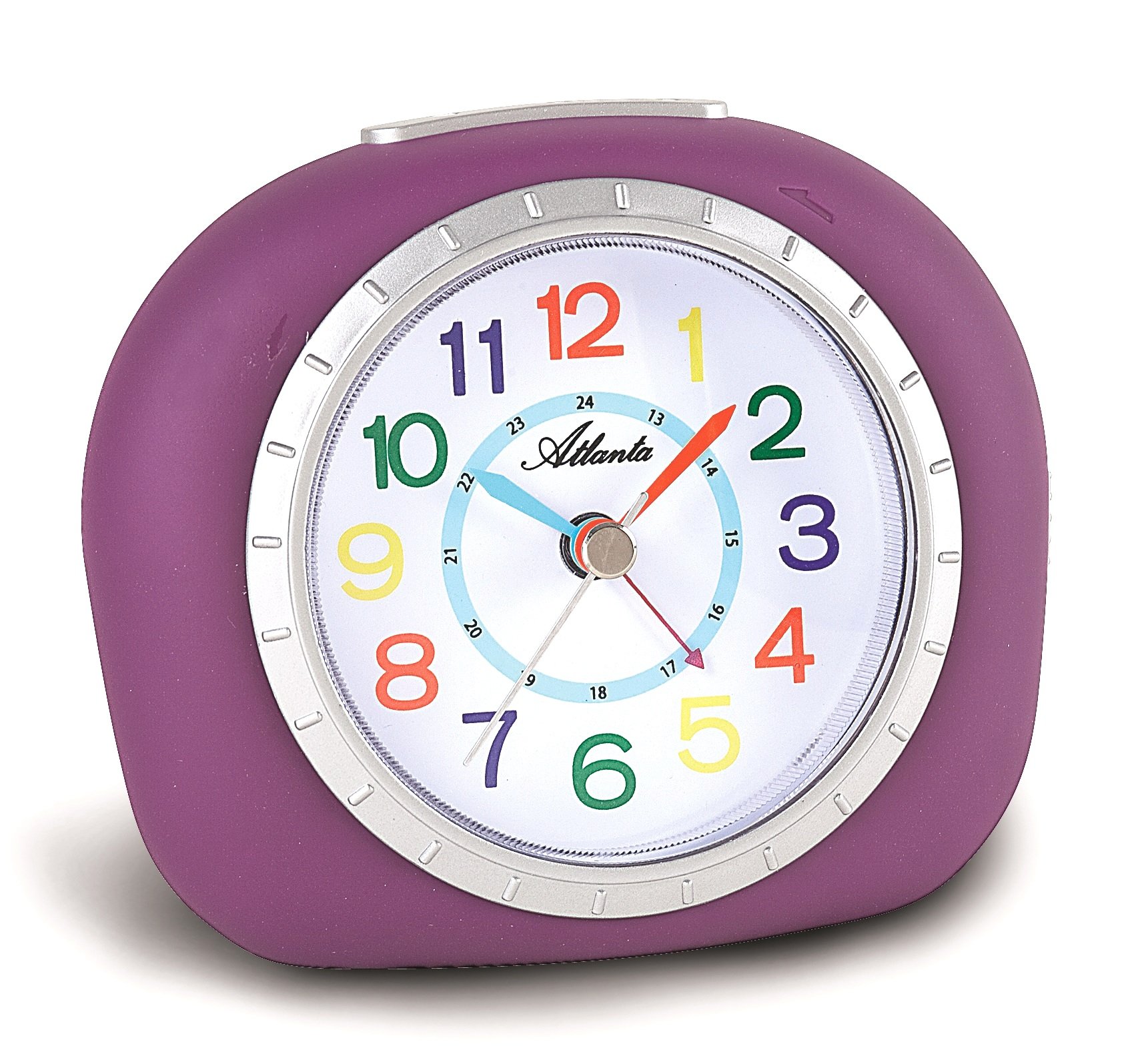 Atlanta 1966/8 Kids Alarm Clock with Silent Movement Purple