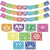 DomeStar 3 Pack Mexican Party Banners, 54 Feet Papel Picado Fiesta Banner Garland for Cinco de Mayo Dia De Los Muertos Birthday Supplies